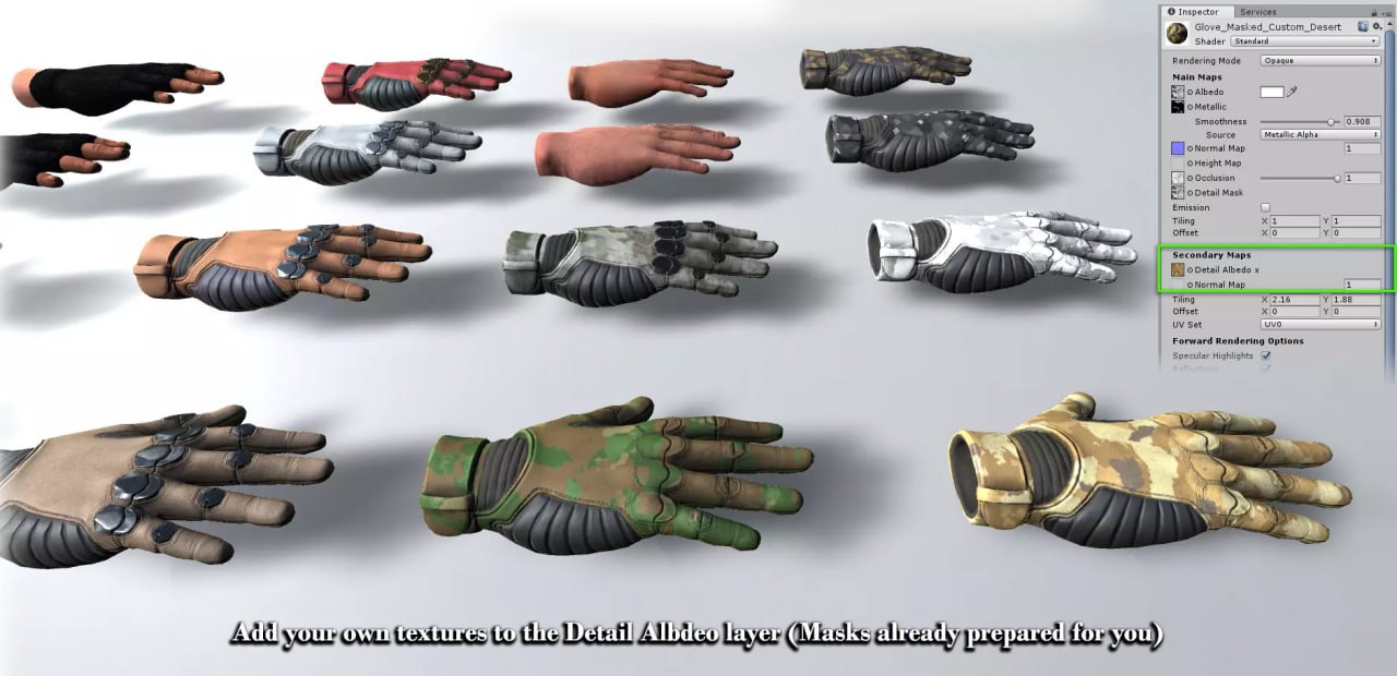 Animated Hands with Gloves + HDRP 2019.3📱 - изображение 3